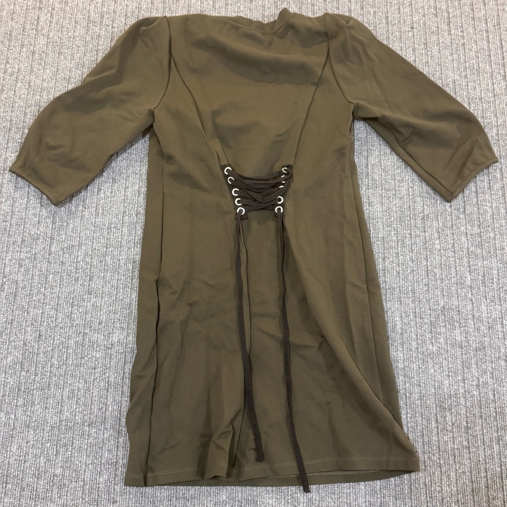Oliver‎ Bonas Lace Shift Dress Dark Green 12